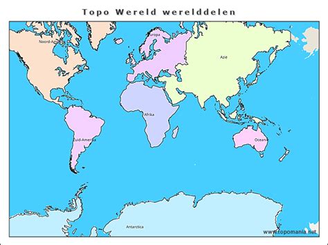 Topografie Topo Wereld Werelddelen