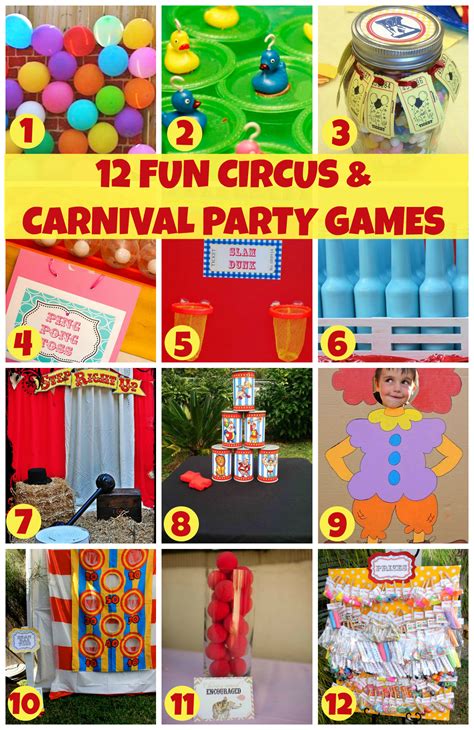 12 Fun Circus Carnival Party Games Catch My Party