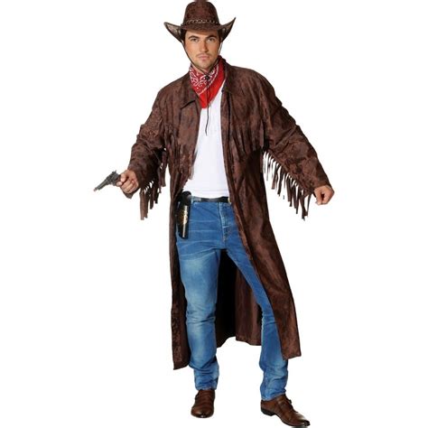 Cowboy Kostüm Mantel Braun Western In Wildleder Optik Für Herren
