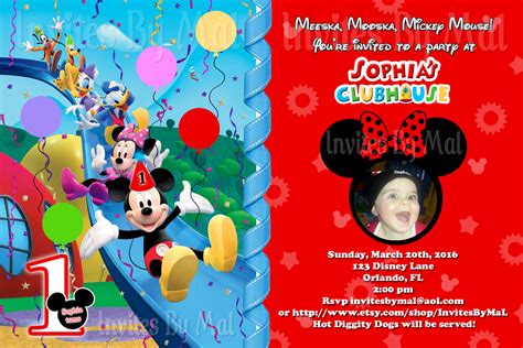 mickey mouse clubhouse invitations  special birthday party