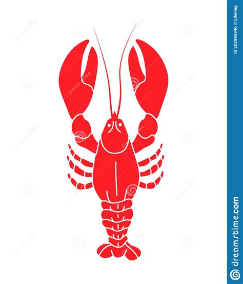 Crayfish Silhouette Isolated Crayfish On White Background Vector