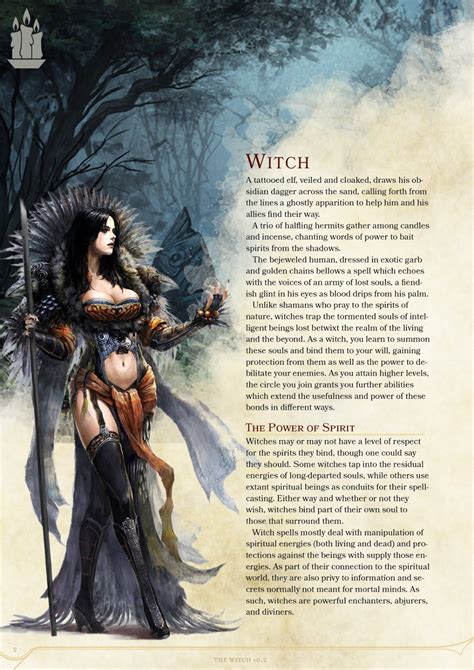 DnD 5e Homebrew Witch Class By Zarieth Dungeons And Dragons Classes