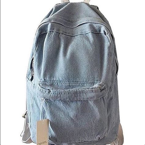 Light Washed Denim Backpack Fashion Denim Backpack Backpacks