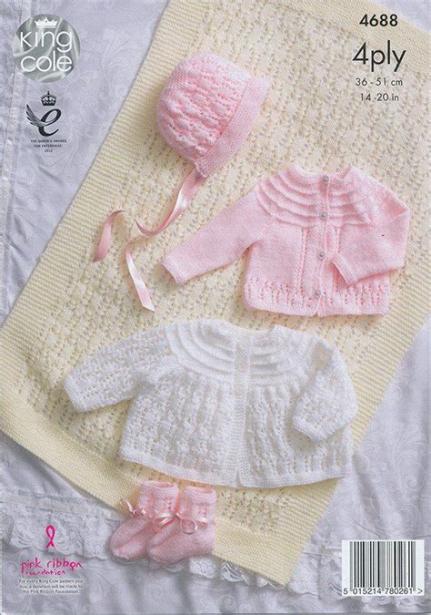 Knitting Pattern Double Knitting Baby Matinee Coat Bonnet C