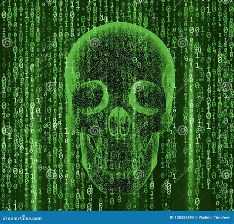 Concept Of Cyber Crime Internet Piracy And Hacking Shape Of Skull