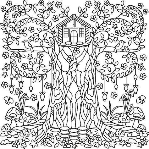 Many details are hidden in these adults floral coloring pages prepare your pens, make yourself comfortable in your garden. tree coloring page for adults | Coloring pages, Garden ...
