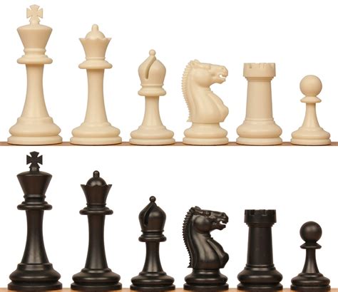 Master Series Weighted Plastic Chess Set With Black And Ivory Pieces 3