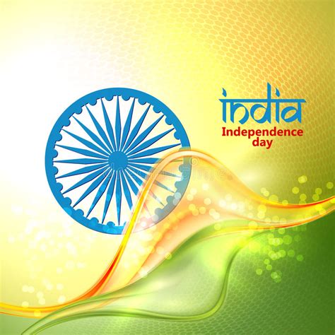 Indian Independence Day Concept Background With Ashoka Wheel Stock