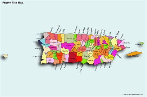 Mapa De Puerto Rico Y Sus Pueblos
