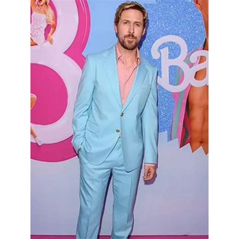 Ryan Gosling Barbie Event 2023 Blue Suit Celebs Movie Jackets