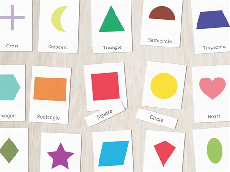 Geometric Shapes Cards Montessori Flashcards | Etsy