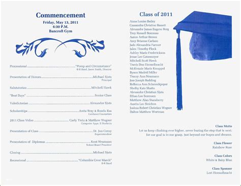 Free Printable Graduation Program Template