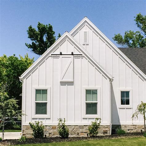 No Photo Description Available White Farmhouse Exterior Modern