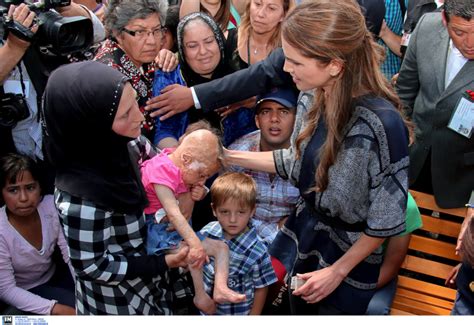 Queen Rania Al Abdullah Of Jordan Visits Refugees On Lesvos Island