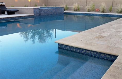 Luna Grey Travertine Filled And Honed Tiles And Pavers Pool Coping