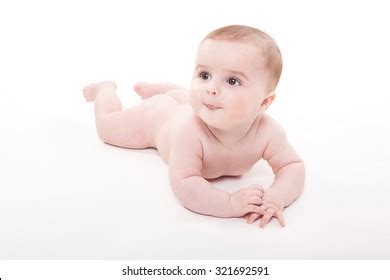 Naked Smiling Baby Lying On His Stock Photo Shutterstock