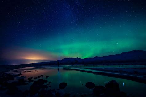 Mountain Dark Beach Stars Wallpaper Artistic