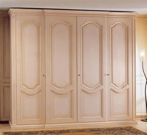 Wooden Wardrobe Decorated With 4 Doors For Bedroom Idfdesign
