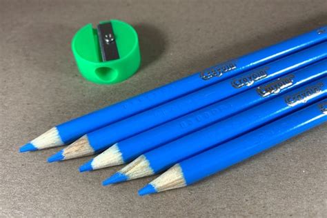 Sky Blue Crayola Colored Pencils Set Of 5 With Sharpener Etsy