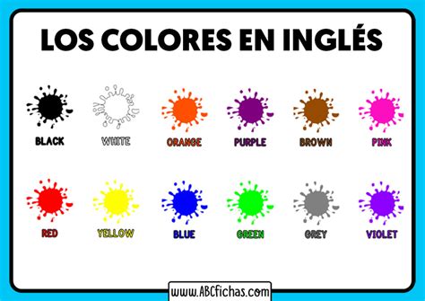 Fichas De Los Colores En Inglés English Colors Vocabulario