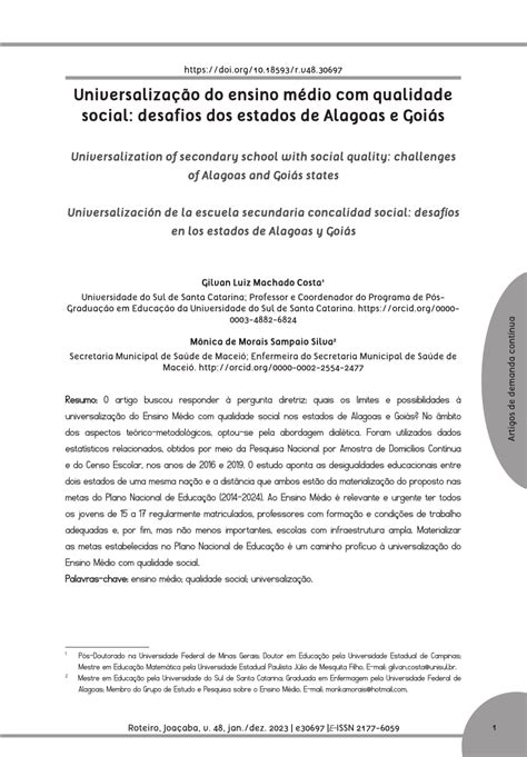 A Ideia De Universalização Do Ensino Presente Na