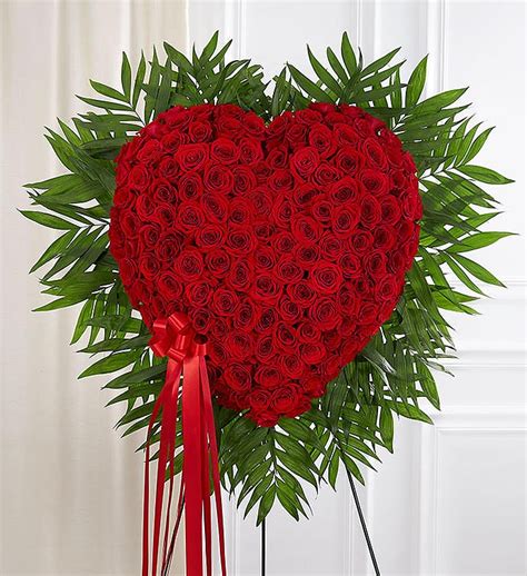 Always Remember Floral Heart Tribute Solid Red 91281