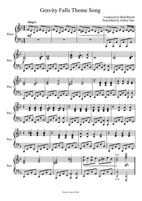 All 26 songs from the beetlejuice movie soundtrack, with scene descriptions. Gravity Falls Piano sheet | Gravity falls, Music notes ...