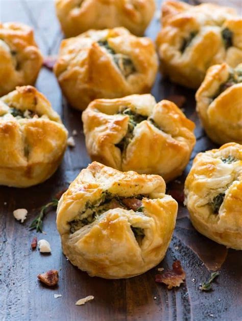 Spinach Puffs With Cream Cheese Bacon And Feta