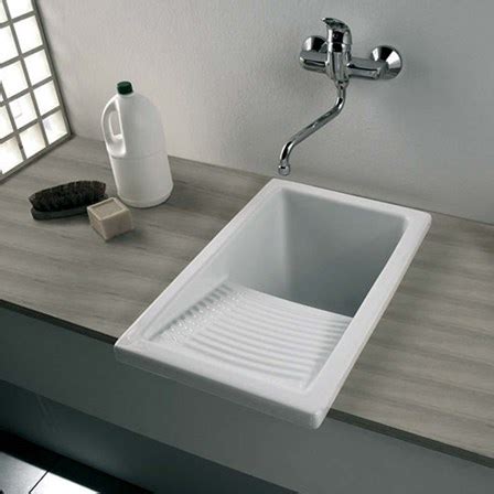 A large collection of white kitchen sinks in modern and traditional styles. Clearwater Small White Ceramic Laundry Sink - 395 x 610mm ...