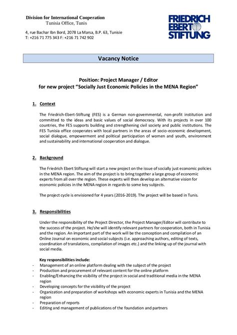 The functions of the finance manager position can be considered identical to a treasurer position, or as a light treasurer who has additional analysis responsibilities that include support of the management team in a variety of. Job Description Project Manager by Fes Thomas - PDF Archive