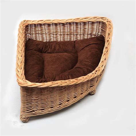 Corner Pet Bed With Cushion By Prestige Wicker