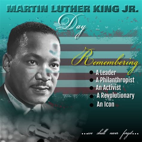 Martin luther king day also known as king day or mlk day is a federal holiday celebrated annually on the third monday of january (around his birthday on in 1953, martin luther king married coretta scott and they had four children. Martin Luther King Jr. Day template - | PosterMyWall