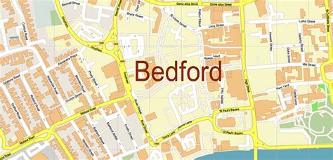 Bedford Uk Map Vector Gvl17b Ai 10 Ai Pdf 1 