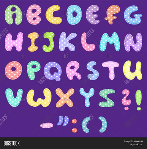 Polka Dot Alphabet Vector And Photo Free Trial Bigstock