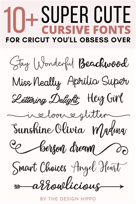 10 Super Cute Cursive Fonts For Cricut That Youll Obsess Over Cute