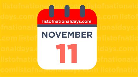 November 11th List Of National Days