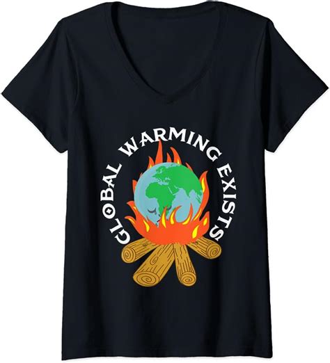Amazon Com Womens Global Warming Exists Earth Save Our Planet V Neck T