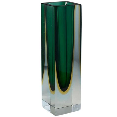 A Rectangular Murano Sommerso Glass Vase For Sale At Stdibs