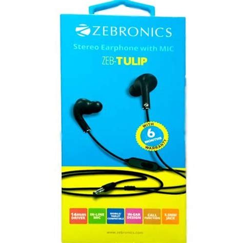 Zebronics Stereo Earphone With Mic Zeb Tulip With 6 Month Warrantygood