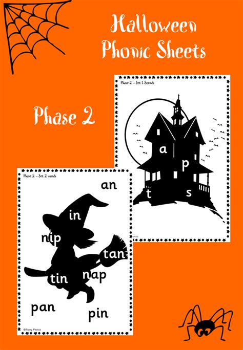 Halloween Themed Phase 2 Phonic Sheets