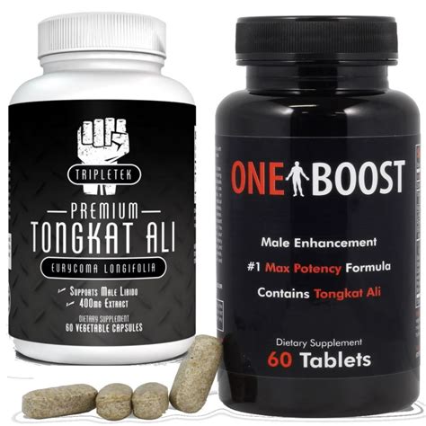 one boost testosterone booster and tripletek tongkat ali extract power duo naturally support low