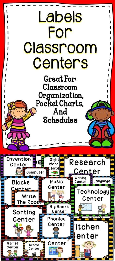 Labels For Classroom Centers With Pictures And Text