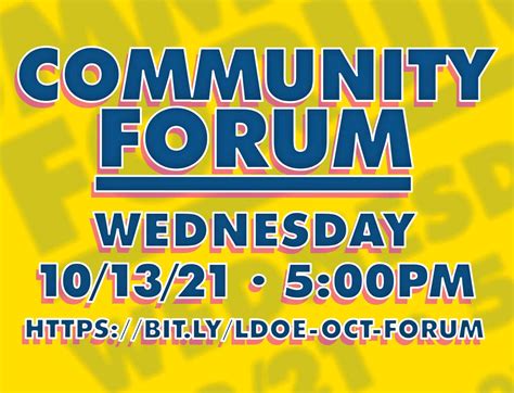 Ldoe Community Forum Tonight At 5pm