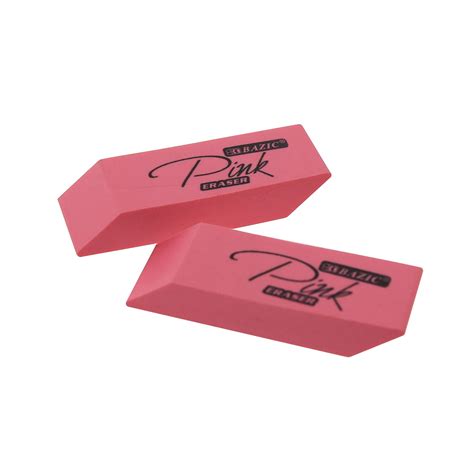 Pink Bevel Eraser 4pack Crown Office Supplies