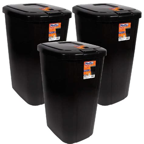 Hefty Touch Lid 133 Gallon Trash Can Black 3