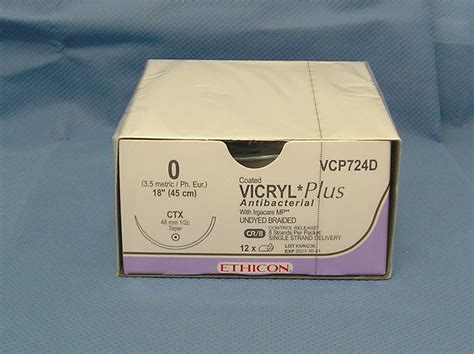 Ethicon Vcp724d Vicryl Plus Suture 0 18 Antibacterial Ctx Taper