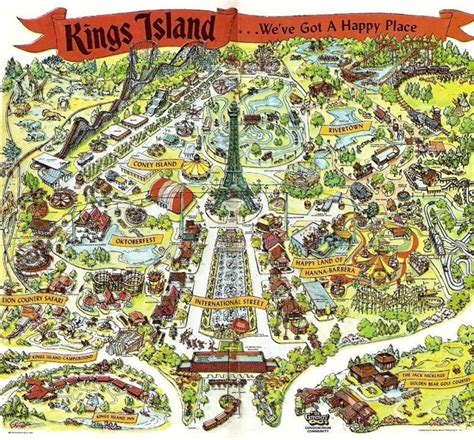 Kings Island, Island Map, Rivertown, Amusement Park Rides, Coney Island