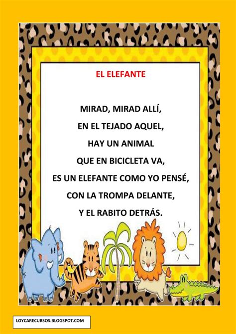 Recursos Para La EducaciÓn Infantil Poema El Elefante