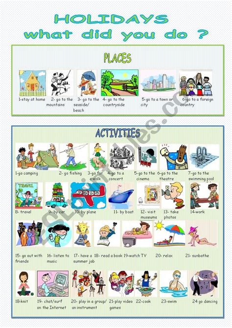 Summer Activities English Activities For Kids Summer Activities