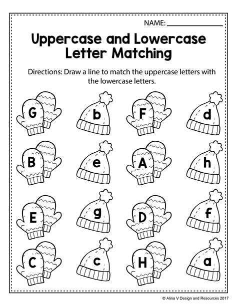 matching letters worksheet  kindergarten schematic